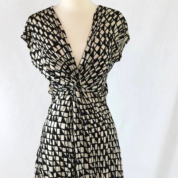 DKNY Vintage Women's Midi Dress Abstract Geometric Print Size XP - Picture 6 of 12